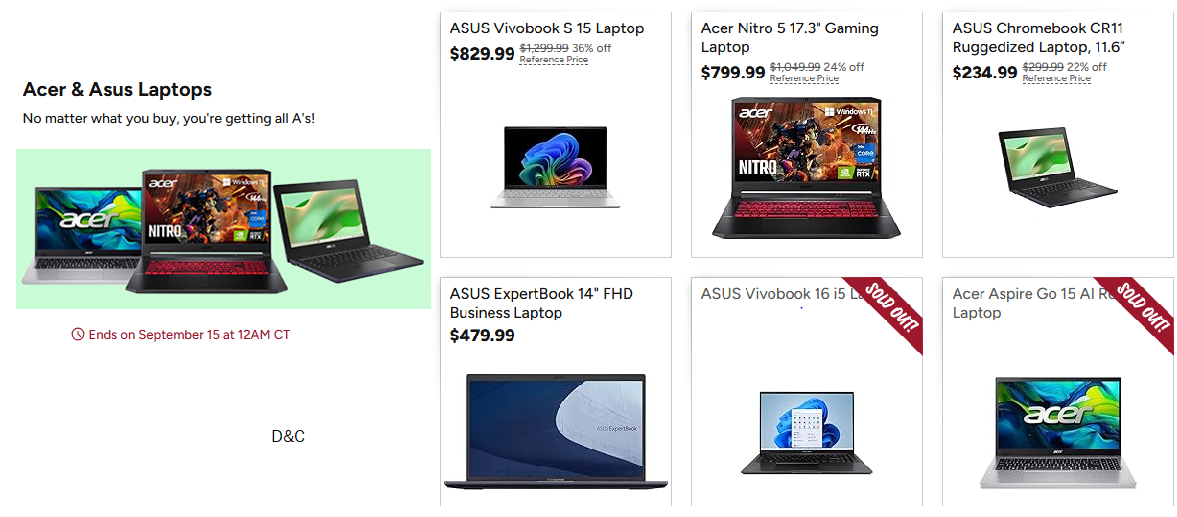 Acer & Asus Laptops