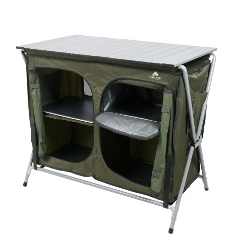 Ozark Trail Camping Table, Gray, 34.2″Wx19.6″Dx31.5″H, New