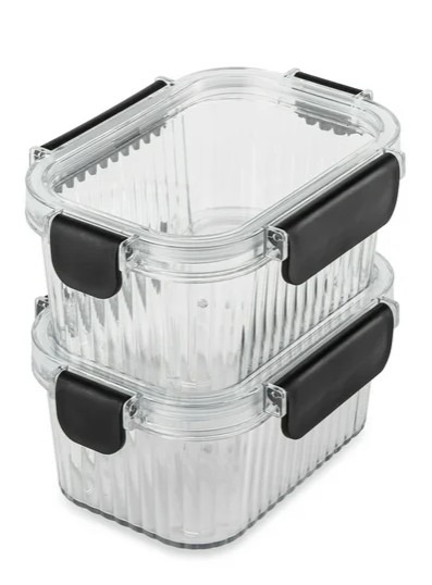 Thyme & Table 2 Pack of 2 Cup Food Storage Containers, Clear