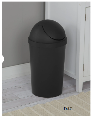 Sterilite 3 Gallon Round SwingTop Wastebasket, Domed Push To Open Lid Trash Can, for Small Spaces