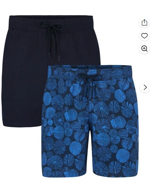 George Men’s and Big Men’s Swim Trunks, 6” Inseam, 2-Pack, Sizes S-3XL