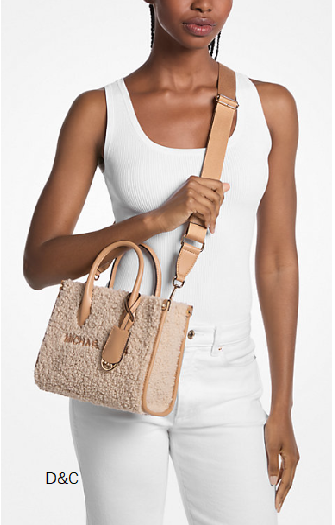 Michael Kors Outlet Mirella Small Faux Shearling Crossbody Bag