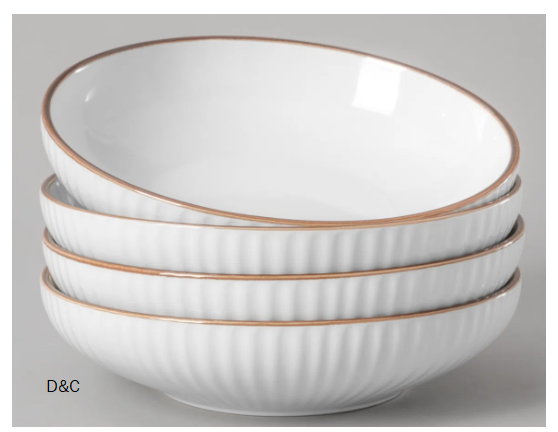 4 Pieces 34oz Stoneware Pasta Bowls – Service for 4