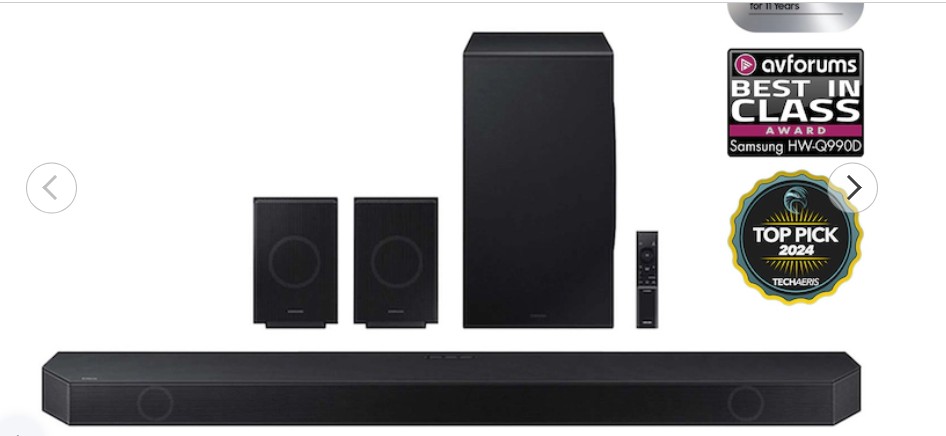 Q-series 11.1.4 ch. Wireless Dolby ATMOS Soundbar + Q-Symphony | w/ Rear Speakers | HW-Q990D