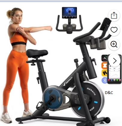 MERACH Stationary Exercise bike with Exclusive Free APP, Indoor Cycling Bicycle with 300lbs Weight Capacity