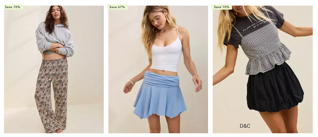 Aerie Clearance up to 80% off + EXTRA 10% off!!!Extra 10% off comes off in cart