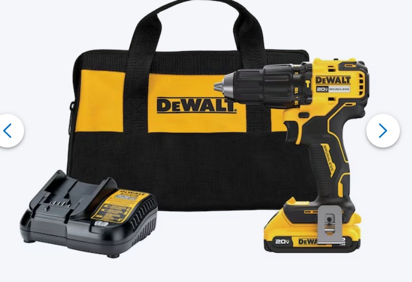 DEWALT 1/2-in 20-volt max Variable Speed Brushless Cordless Hammer Drill 1 -Batteries