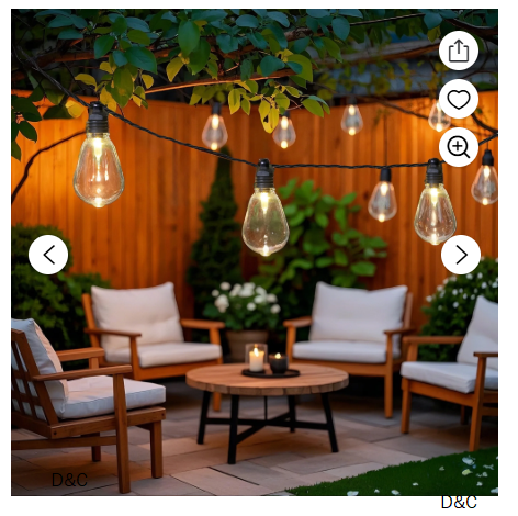 Mainstays 30-Count Warm White LED Edison Bulb Outdoor String Lights with Black Wire