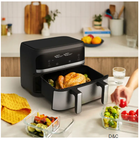 bella PRO – 4-qt. TriZone Touchscreen Air Fryer with Dual Flex Basket – Stainless Steel