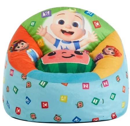 Cocomelon Blue Polyester Toddler Round Bean Bag Chair for Children’s Room Décor