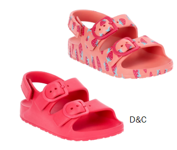 Wonder Nation Toddler Kids EVA Two Buckle Sandal, 2- Pack