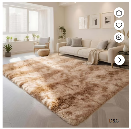 CozyDesg 8ft x 10ft Area Rugs, Soft Fluffy Area Rugs Floor Mat Floor Rugs for Living Room Bedroom Modern Decor Carpet, Camel