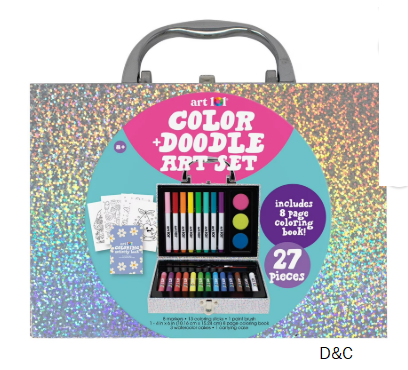 Art 101 Color and Doodle Art Coloring Set with 27 Pieces, for Child Ages 8+