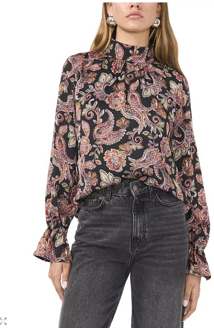 Printed Open Back Blouse