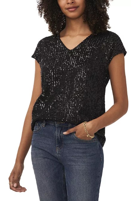 Short Sleeve Sequin Top