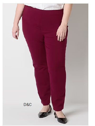 Liz Claiborne Alexis Ponte Womens Straight Mid Rise Plus Pull-On Pant