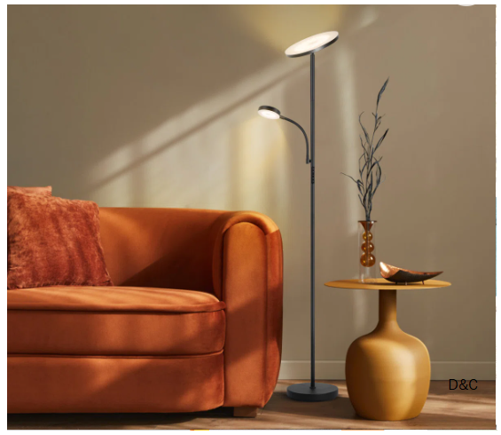 Jernell 70″ LED Dimmable Torchiere & Reading Floor Lamp with Remote Control