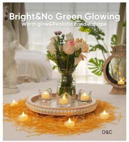 24 Pack LED Candles Operated Flameless Tealight Candles for Halloween Wedding Holiday Party Home Decoration