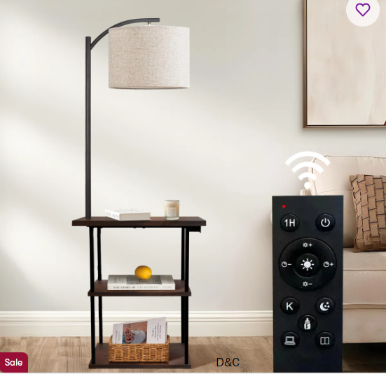 Kazeem 59.84″ Tray Table Floor Lamp with USB