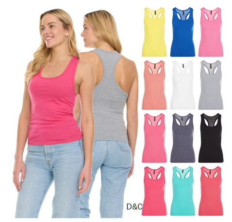 Studio 33 6 Pack – Women’s Solid Sleeveless Racerback Tank Top