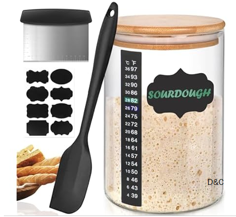 Kmise Sourdough Starter Jar, 34 Oz