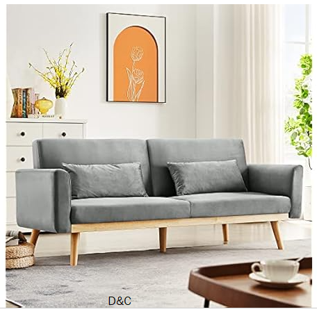 DKLGG Grey Futon Sofa Bed