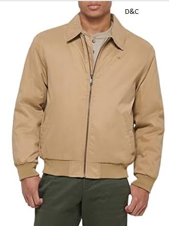 Dockers Men’s Micro Twill Golf Bomber Jacket (Standard and Big & Tall), Gold Filled, Medium