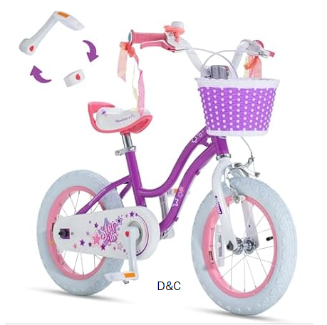 RoyalBaby Stargirl Kids Bike 14″ Purple
