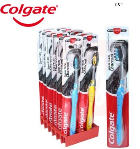 24-Pack Colgate Super Flexi Charcoal Toothbrush-Medium24-Pack Colgate Super Flexi Charcoal Toothbrush-Medium
