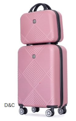Tripcomp Luggage Sets 2 Piece Suitcase Set (14/20/)Hardside Suitcase with Spinner Wheels Lightweight Carry On Luggage(Pink)