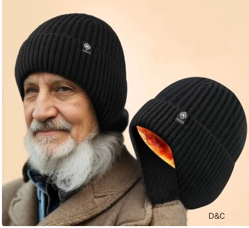 Men Winter Thicken Warm Ear Protection Hat Knitted Hat Scarf Set – 3 Colors