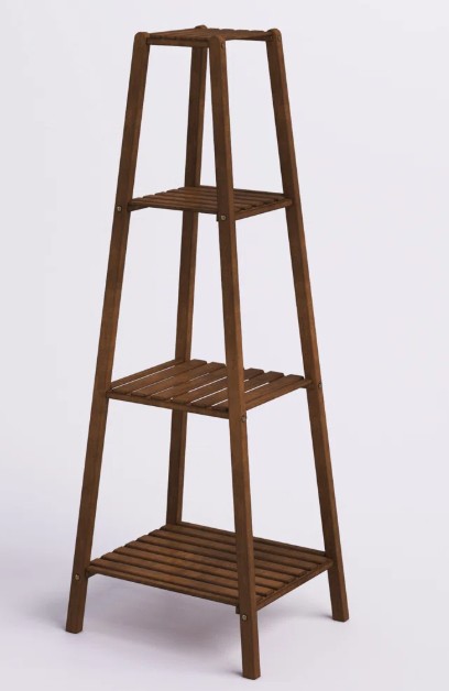 Fasching 4 Tiers Bamboo Wood Tall Plant Stand Flower Potted Rack Balcony