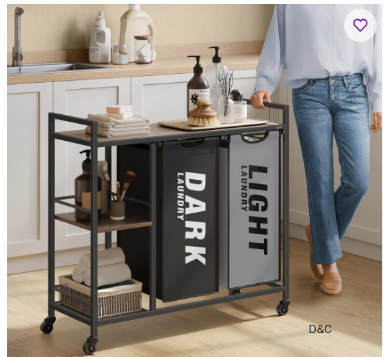 2 Removable With Shelves Laundry Hamper