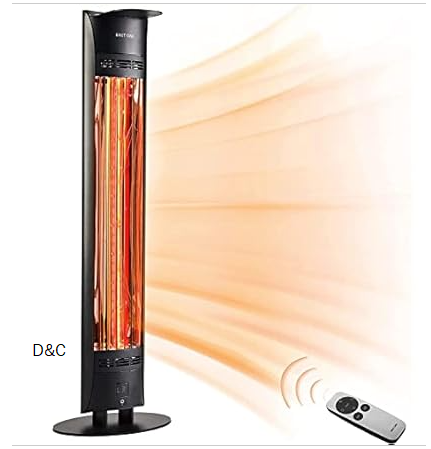 EAST OAK Outdoor Patio Heater,1500W Portable Outdoor