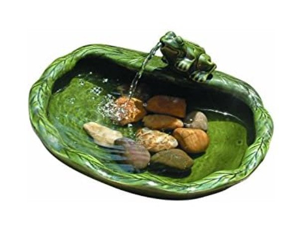 Smart Solar 22300R01 Solar Powered Ceramic Frog Water Feature