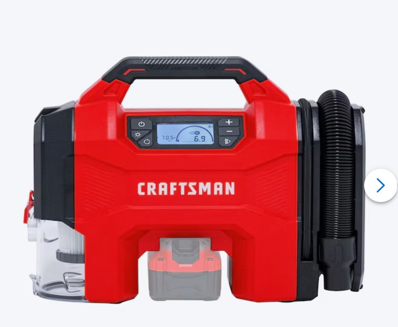 CRAFTSMAN Craftsman Cordless Inflator 20-volt Li-ion Air Inflator (Power Source: Battery/Car/Electric )