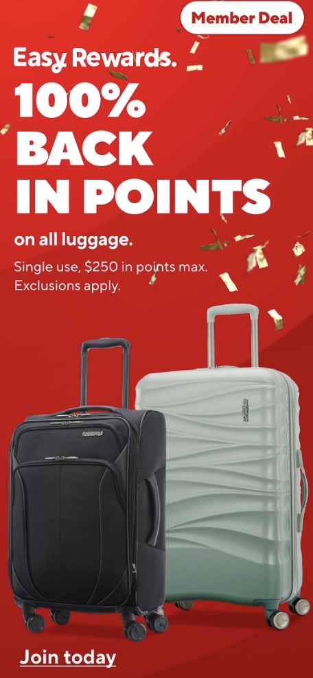 100% back in Rewards points (up to $250)