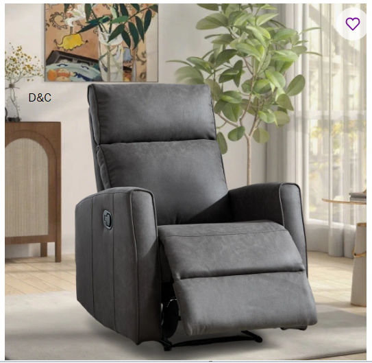 28.74” Wide Contemporary Super Soft Faux Leather Manual Recliner Chair For Small Room