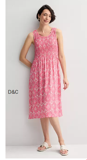 Petite Croft & Barrow® Smocked Midi Dress