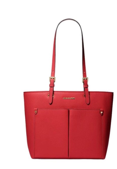 Michael Kors Women’s Jet Set Travel Medium Double Pocket Tote Bag, Bright Red