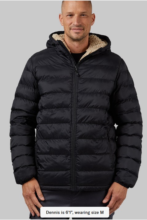 MEN’S HOODED SHERPA-LINED JACKET