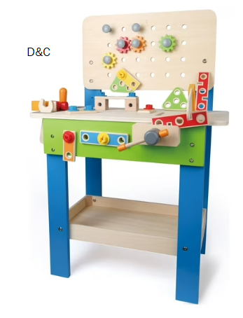 Master Workbench by Hape Award Winning Kid’s Wooden Tool Bench Toy Pretend Play Creative Building Set, Height Adjustable 35 Piece Workshop, Gift Idea for Toddlers & Kids Ages 3+