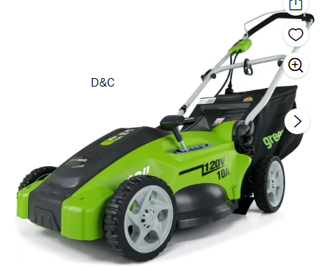 Greenworks 16″ Corded Electric 10 Amp Walk-Behind Push Lawn Mower 25142