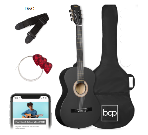 Best Choice Products Walmart Exclusive 30in Kids Acoustic Guitar Beginner Starter Kit w/ Strap, Case, Strings – Walmart Black