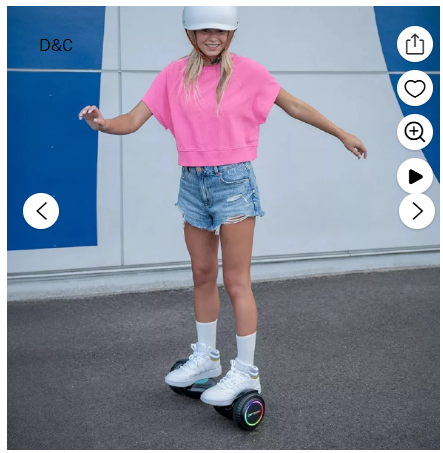 Jetson Dash Hoverboard, LED Lights, Black, Kids 6+