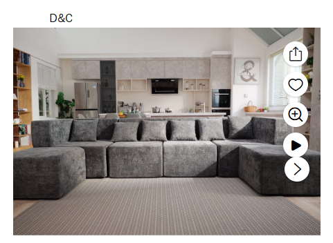 Ktaxon U-Shaped Sectional Sofa, 111″ Chenille Couch, 4 Seat Lounge Sleeper with Double Chaise for Living Room Off White