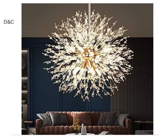 VerRon 8-Light Gold Dandelion Chandelier