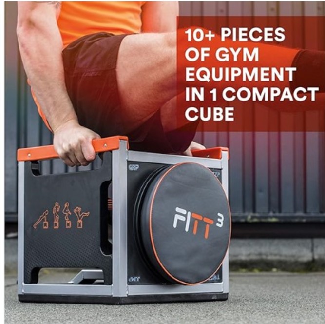 FITT Cube Total Body Workout, High Intensity Interval Training Machine Machine with 2 Cords & 3 Bands