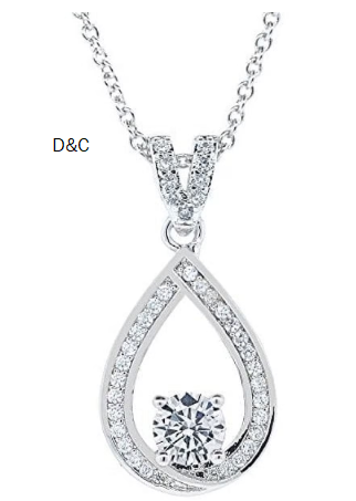 Cate & Chloe Arabella 18k White Gold Plated Pendant Necklace with Simulated Diamonds for Women
