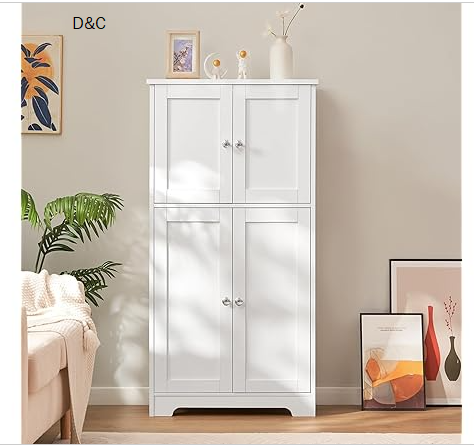 TEENFON Bathroom Floor Storage Cabinet